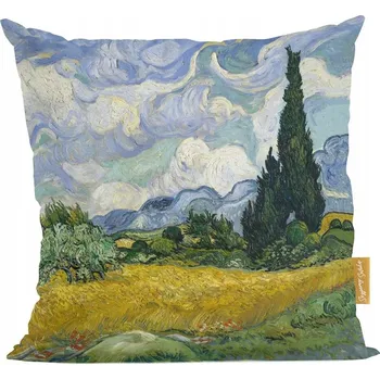 Polštář Polštář Pšeničné pole s cypřišemi Van Gogha