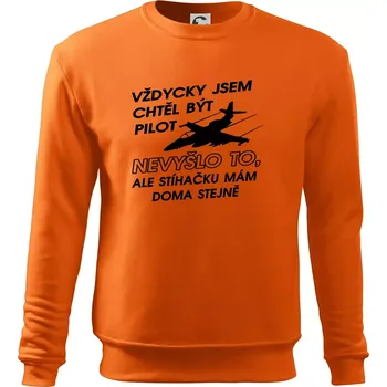 Pánská mikina Chtěl jsem být pilot stíhačku mám doma - Mikina Essential pánská - S ( Oranžová )