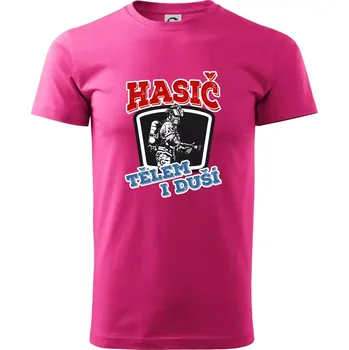 Pánské tričko Hasič tělem i duší - Klasické pánské triko vyšší gramáže - XS ( Purpurová )