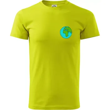 Planeta na prsu - Afrika a Evropa - Klasické pánské triko vyšší gramáže - M ( Limetková )