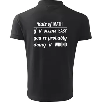 Pánská košile Rule of math - Polokošile pánská Pique Polo 203 - S ( Dřevěné uhlí )