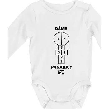 Dáme panáka? - Body kojenecké s dlouhým rukávem - Dlouhý r. do 3 měs ( Bílá )