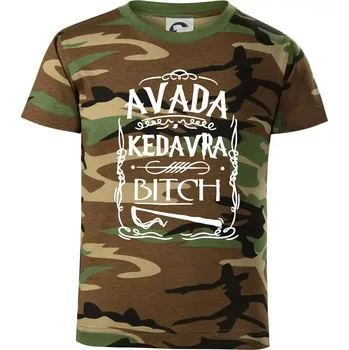 Chlapecké tričko Harry - Avada Kedavra - Dětské maskáčové triko - 146 cm/10 let ( Hnědý maskáč )