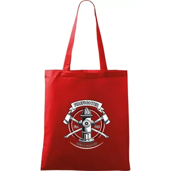 Firefighter logo Fire and rescue - Taška bavlněná - 42 x 38 cm ( Červená )