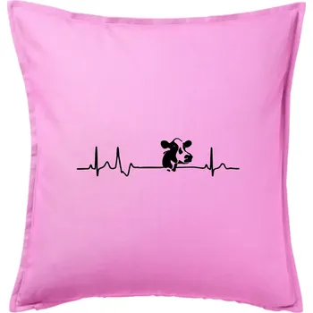 Polštář Kráva EKG - Polštář 50x50 - 50x50 - Pouze potah ( Růžová )