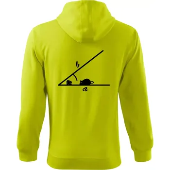 Pánská mikina Matematická myš - Mikina s kapucí na zip trendy zipper - L ( Limetková )