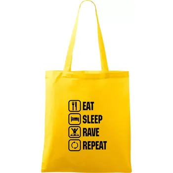 Eat sleep rave repeat - Taška bavlněná - 42 x 38 cm ( Žlutá )