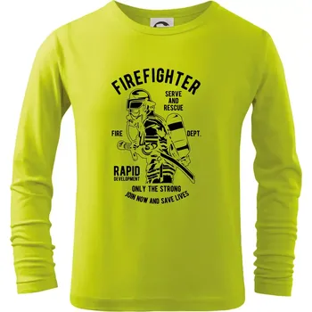 Chlapecké oblečení Firefighter Dept - Triko dětské Long Sleeve - 122 cm/6 let ( Limetková )