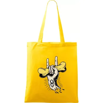 Rocková ruka kost a oko - Taška bavlněná - 42 x 38 cm ( Žlutá )