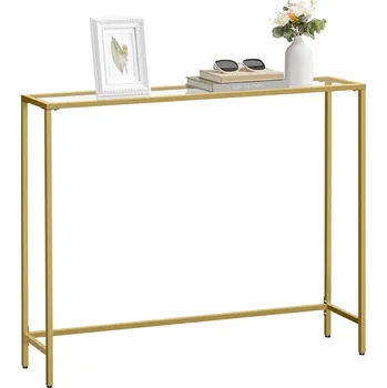 Konferenční stolek Konzolový Stolek glamour zlatý lesk kov sklo 100 x 80 x 20 cm