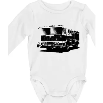 Kojenecký body Hasičské auto americké - Body kojenecké s dlouhým rukávem - Dlouhý r. do 3 měs ( Bílá )