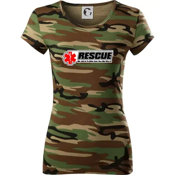 Rescue My Job Is To Help Your Ass Not Kiss It - Dámské maskáčové triko - XS ( Hnědý maskáč )