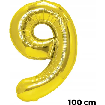 Balónek FÓLIOVÝ BALÓNEK ČÍSLICE ČÍSLO 9 ZLATÝ NA OSLAVU NAROZENIN PÁRTY 100cm