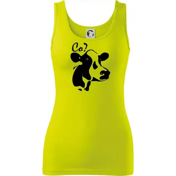 Dámské tričko Zmatená kráva - Dámské tílko - M ( Limetková )