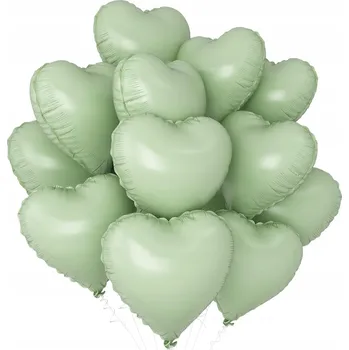 Balónek Zelený balónek ve tvaru srdce – na vzduch nebo hélium, 45 cm