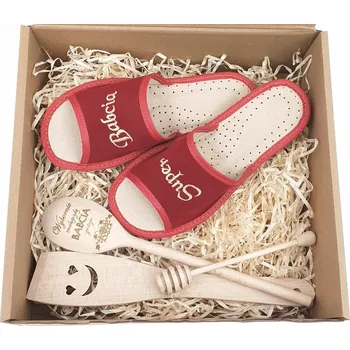 Dámská obuv Domácí Pantofle Bačkory s Výšivkou pro Babičku Otevřené *36