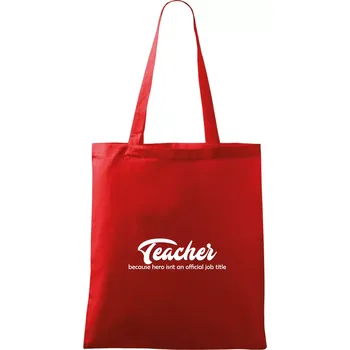 Nákupní taška Teacher title - Taška bavlněná - 42 x 38 cm ( Červená )