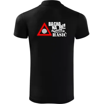 Pánská košile Bacha na mě! Můj táta je hasič - Polokošile Victory sportovní (dresovina) - XL ( Černá )