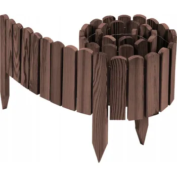Zahradní obrubník Zahradní lem ze dřeva 200 cm x 10 cm, hnědý