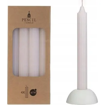 Svíčka SVÍČKY TUŽKOVÉ BÍLÉ 4 ks 20 cm