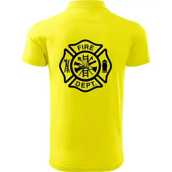 Pánská košile Fire dept. logo - Polokošile pánská Pique Polo 203 - 4XL ( Citrónová )