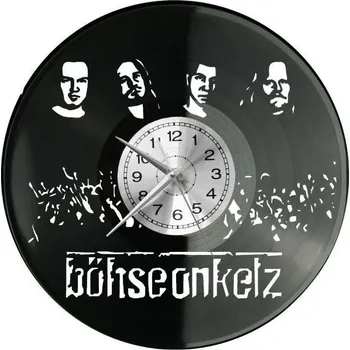 Hodiny BÖHSE ONKELZ NĚMECKÁ ROCKOVÁ KAPELA HODINY NA ZEĎ Z VINYLOVÉ DESKY DÁREK PAMÁTKA