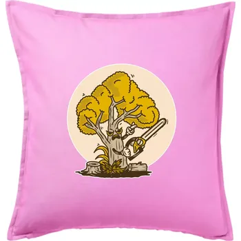 Polštář Strom dřevorubec - Polštář 50x50 - 50x50 - Pouze potah ( Růžová )