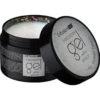 Lak na nehty EXCELLENT PRO - Stavební Thixotropní gel s efektem Sweet Hexa 15g