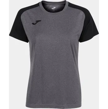 Dámské/Dívčí sportovní tričko JOMA ACADEMY IV SHORT SLEEVE T-SHIRT MELANGE GRAY BLACK Velikost: L, Barva: GREY