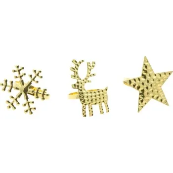 Kroužek na ubrousek CHAKS Kroužky na ubrousky vánoční zlaté 3 ks