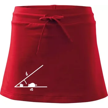 Dámská sukně Matematická myš - Sportovní sukně - two in one - XL ( Červená )