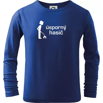 Chlapecké tričko Úsporný hasič - Triko dětské Long Sleeve - 122 cm/6 let ( Královská modrá )