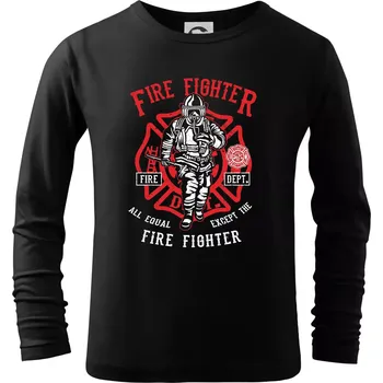 Chlapecké tričko Fire Fighter - Triko dětské Long Sleeve - 122 cm/6 let ( Černá )