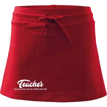 Dámská sukně Teacher title - Sportovní sukně - two in one - S ( Červená )