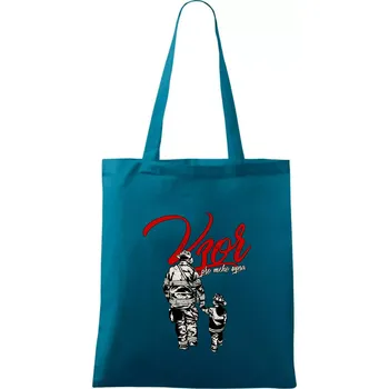 Hasič vzor pro mého syna - Taška bavlněná - 42 x 38 cm ( Petrolejová )