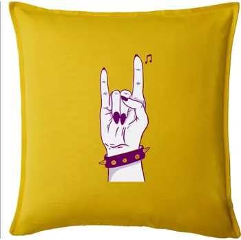 Polštář Rocková ruka dámská - Polštář 50x50 - 50x50 - Pouze potah ( Žlutá )
