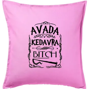 Polštář Harry - Avada Kedavra - Polštář 50x50 - 50x50 - Pouze potah ( Růžová )