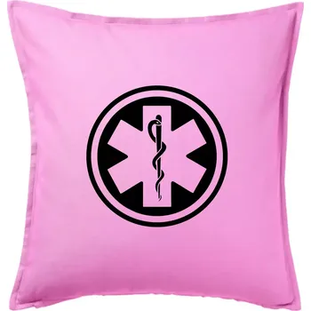 Polštář Rescue logo samostatné kulaté - Polštář 50x50 - 50x50 - Pouze potah ( Růžová )