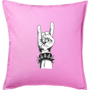 Polštář Rock ruka s náramkem - Polštář 50x50 - 50x50 - Pouze potah ( Růžová )