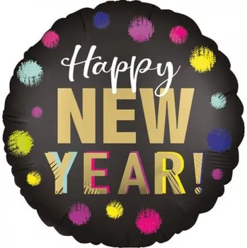 Balónek Amscan Balónek fóliový HNY puntíky 45 cm