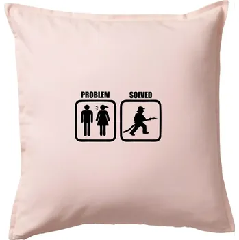 Polštář Problém hasič - Polštář 50x50 - 50x50 - Pouze potah ( Světle růžová )