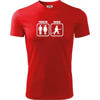 Chlapecké tričko Problém hasič - Dětské triko sportovní (dresovina) - 122 cm/6 let ( Červená )