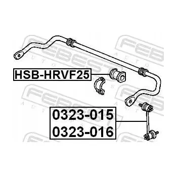 Stabilizátor nápravy HSB-HRVF25 FEBEST ULOŽENÍ STABILIZÁTORU PŘEDNÍHO HONDA HR-V GH4 2000-2005