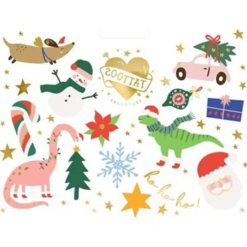 Odstranitelné tetování PartyDeco Vánoční tetování dočasné Ho ho ho!, 13 ks