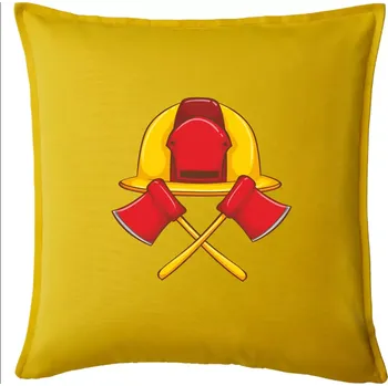Polštář Hasičská helma a sekera - Polštář 50x50 - 50x50 - Pouze potah ( Žlutá )