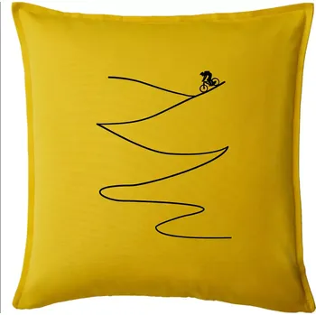 Polštář Cyklo sjezd z kopce - Polštář 50x50 - 50x50 - Pouze potah ( Žlutá )