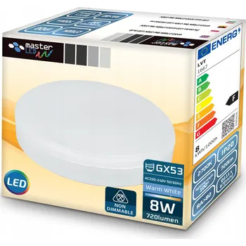 Žárovka LED žárovka GX53 8W teplá bílá 2700K SMD 230V VÝKONNÁ A EFEKTIVNÍ
