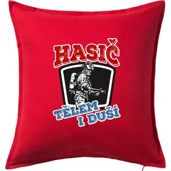 Polštář Hasič tělem i duší - Polštář 50x50 - 50x50 - Pouze potah ( Červená )