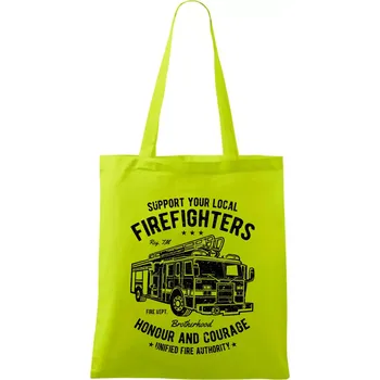 Nákupní taška Fire Fighters Truck - Taška bavlněná - 42 x 38 cm ( Limetková )