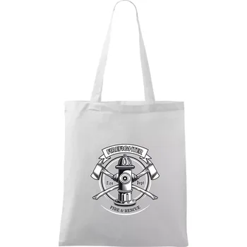 Firefighter logo Fire and rescue - Taška bavlněná - 42 x 38 cm ( Bílá )